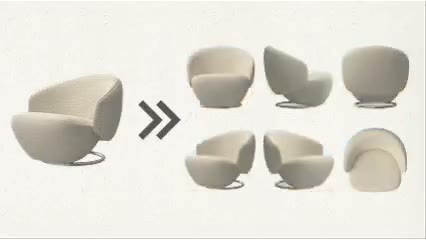 從一張產品圖擴展更完整的外觀視角 · 官方輸出範例